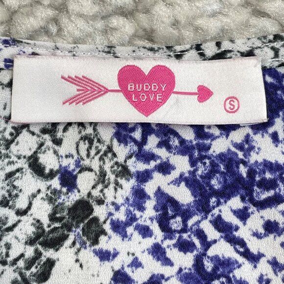 Buddy Love North Tunic Top Purple Snake Boa Print Oversized - Picture 4 of 6